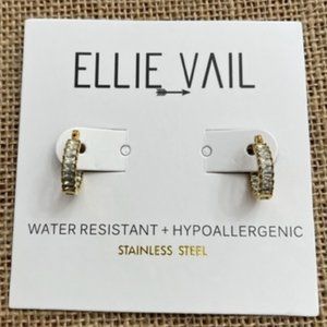 Ellie Vail Small CZ Hoop Earrings in Gold-Brand New!